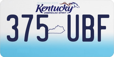 KY license plate 375UBF