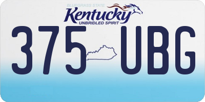 KY license plate 375UBG