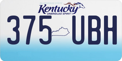 KY license plate 375UBH