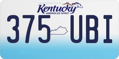 KY license plate 375UBI