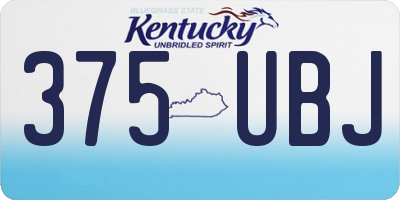 KY license plate 375UBJ