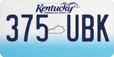 KY license plate 375UBK