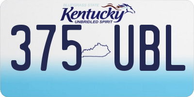 KY license plate 375UBL