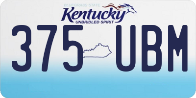 KY license plate 375UBM