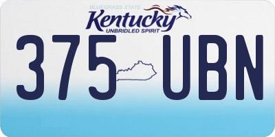 KY license plate 375UBN