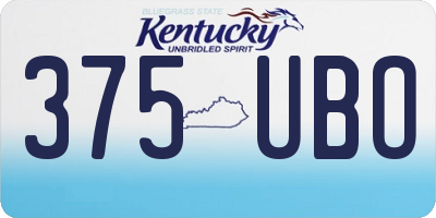 KY license plate 375UBO