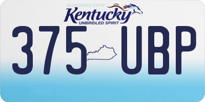 KY license plate 375UBP