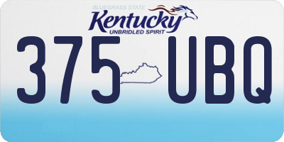 KY license plate 375UBQ