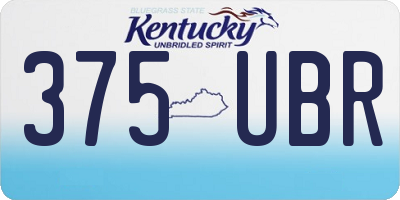 KY license plate 375UBR