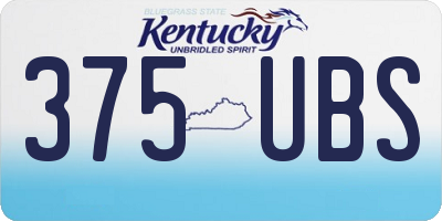 KY license plate 375UBS