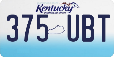 KY license plate 375UBT