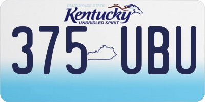 KY license plate 375UBU