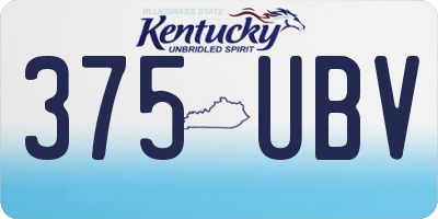 KY license plate 375UBV