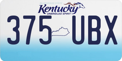 KY license plate 375UBX