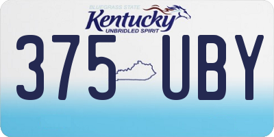 KY license plate 375UBY