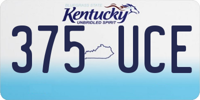KY license plate 375UCE