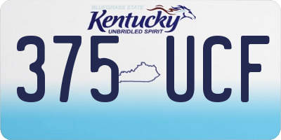 KY license plate 375UCF