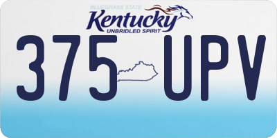 KY license plate 375UPV