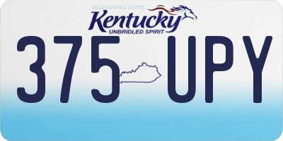 KY license plate 375UPY