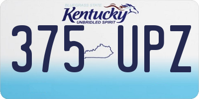 KY license plate 375UPZ
