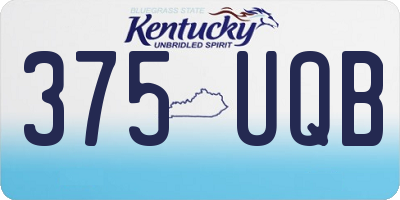 KY license plate 375UQB