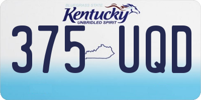 KY license plate 375UQD