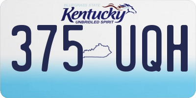 KY license plate 375UQH