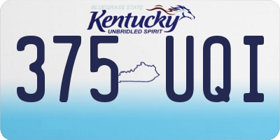 KY license plate 375UQI