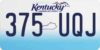 KY license plate 375UQJ