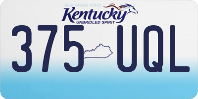 KY license plate 375UQL