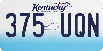 KY license plate 375UQN
