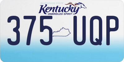 KY license plate 375UQP