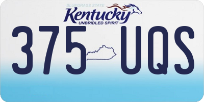 KY license plate 375UQS