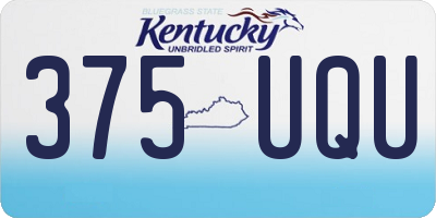 KY license plate 375UQU