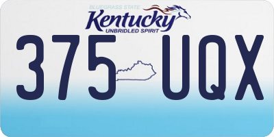 KY license plate 375UQX