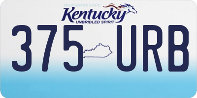 KY license plate 375URB