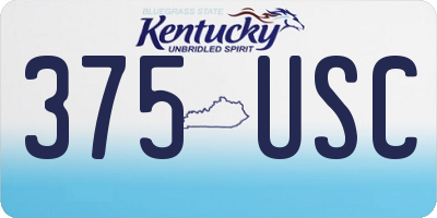 KY license plate 375USC