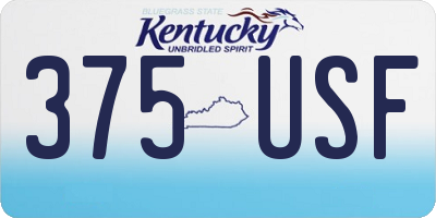 KY license plate 375USF