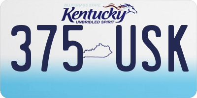 KY license plate 375USK