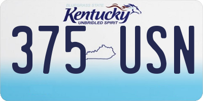 KY license plate 375USN