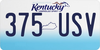 KY license plate 375USV