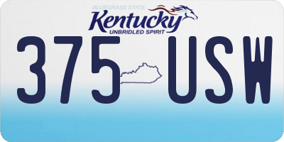 KY license plate 375USW