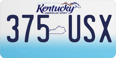 KY license plate 375USX