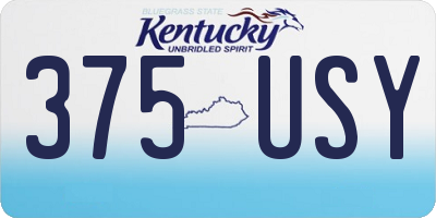 KY license plate 375USY