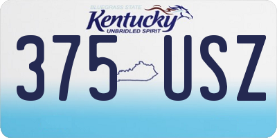 KY license plate 375USZ