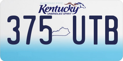 KY license plate 375UTB