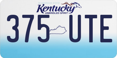 KY license plate 375UTE