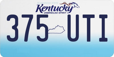 KY license plate 375UTI