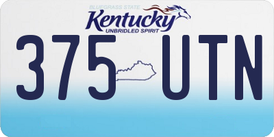 KY license plate 375UTN