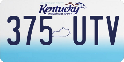 KY license plate 375UTV